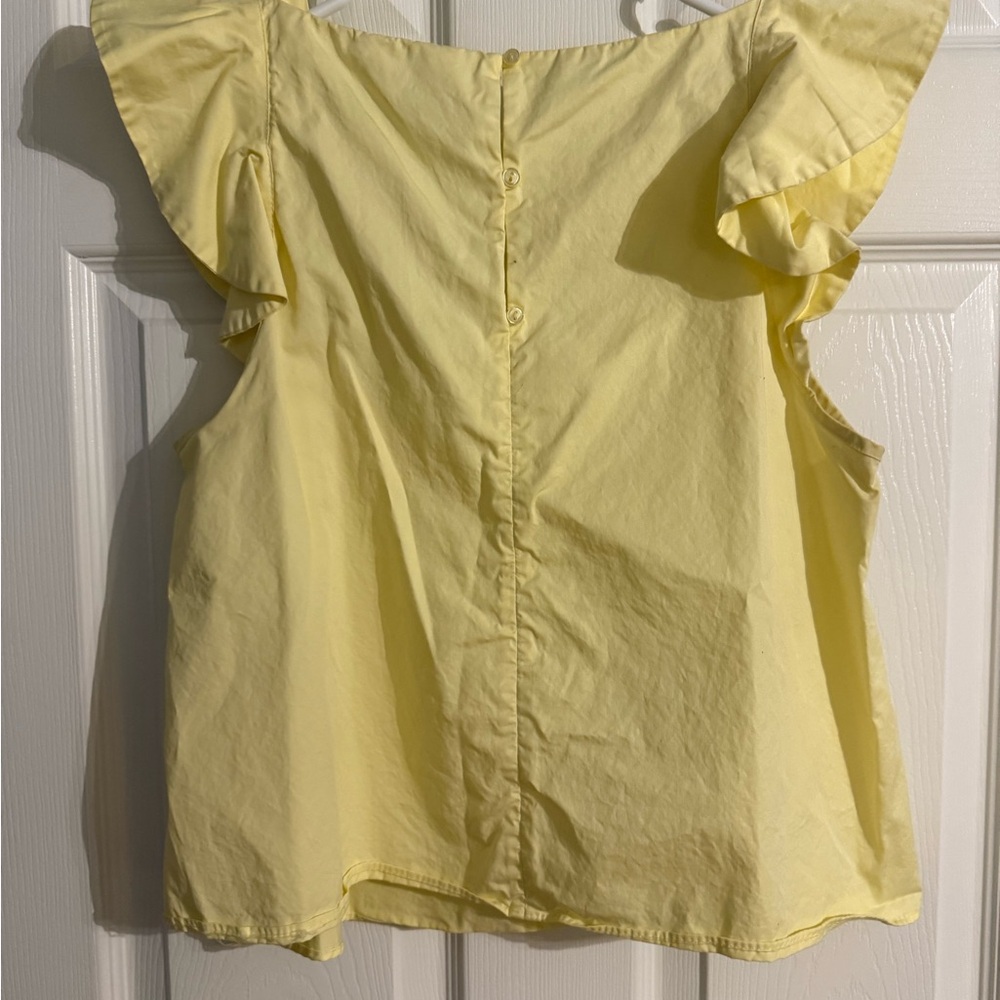 Women’s Yellow Ruffle V-Neck Top - Picture 5 of 5